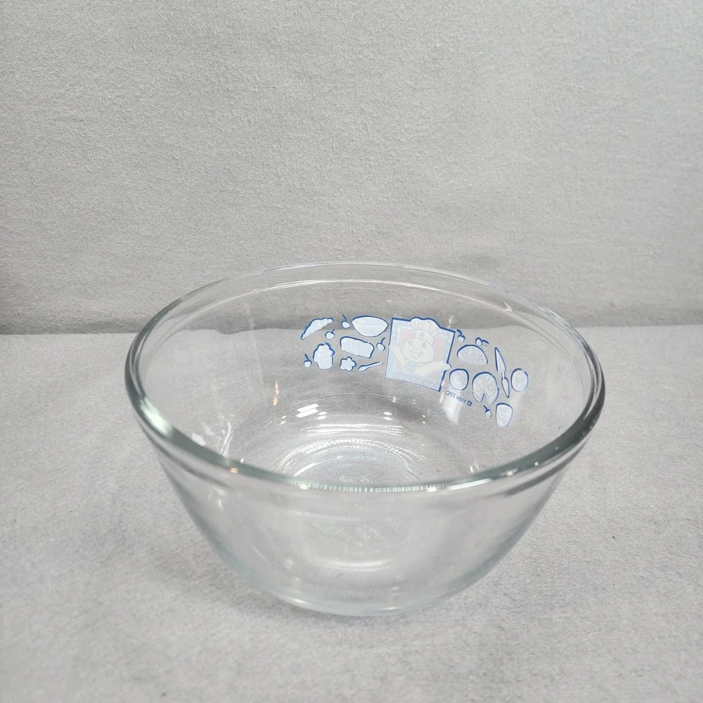Anchor Hocking Mixing Bowl Clear Pillsbury Doughboy Vintage 1994 1.5Qt 7in